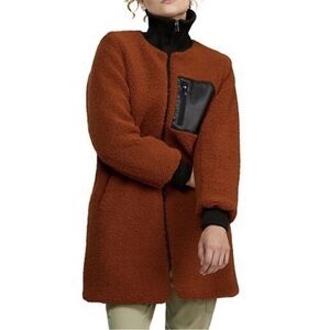 NVLT Boulce Longline Sherpa Jacket In Cognac Sz S NWT